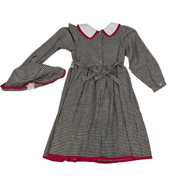 Vintage Mimi Fashion USA Girls Gingham Dress with Matching Bonnet Size 10 - Picture 2 of 13